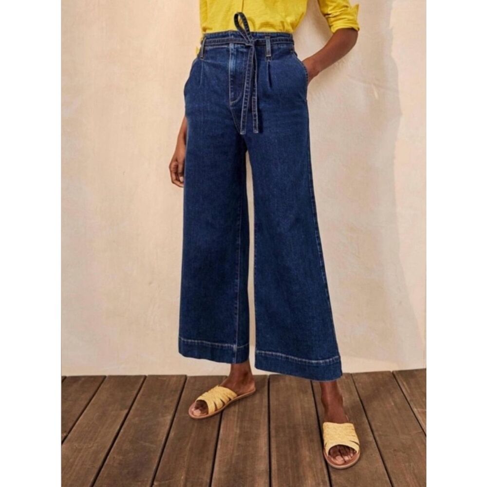Boden denim wide leg culottes dark wash size 4p